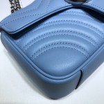 Gucci GG Marmont mini matelassé shoulder bag light blue 446744