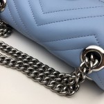 Gucci GG Marmont mini matelassé shoulder bag light blue 446744