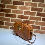 Gucci GG Marmont matelassé shoulder bag small brown 447632