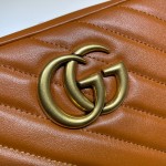 Gucci GG Marmont matelassé shoulder bag small brown 447632