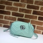 Gucci GG Marmont matelassé shoulder bag small green 447632