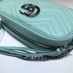 Gucci GG Marmont matelassé shoulder bag small green 447632