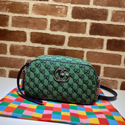 GG Marmont Multicolour small shoulder bag green 447632