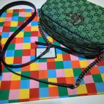 GG Marmont Multicolour small shoulder bag green 447632