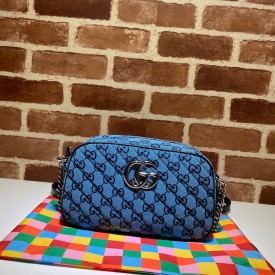 GG Marmont Multicolour small shoulder bag blue 447632