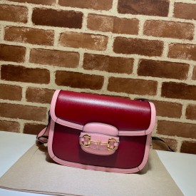 Gucci Horsebit 1955 small shoulder bag 602204 red-pink