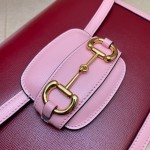 Gucci Horsebit 1955 small shoulder bag 602204 red-pink