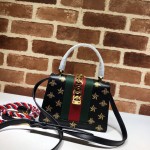 Gucci Sylvie leather mini bag black star 470270