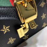 Gucci Sylvie leather mini bag black star 470270