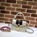 Gucci Sylvie leather mini bag white star 470270