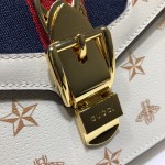 Gucci Sylvie leather mini bag white star 470270