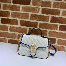 GG Marmont mini top handle bag 583571 white