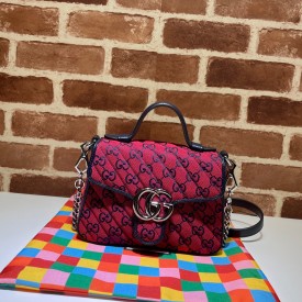 GG Marmont Multicolour mini top handle bag 583571 red