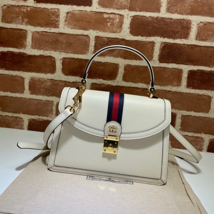 Gucci Ophidia small top handle bag with Web 651055 white