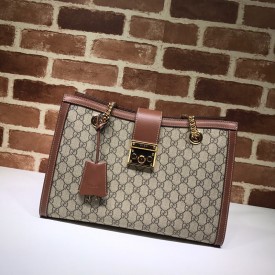 Gucci Padlock medium GG shoulder bag 479197 brown