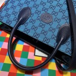 GG Multicolour small tote bag blue 659983