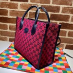 GG Multicolour small tote bag red 659983