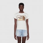 651722 The North Face x Gucci print cotton T-shirt white