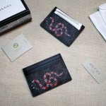 Gucci Kingsnake print GG Supreme card case 451277 black