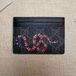 Gucci Kingsnake print GG Supreme card case 451277 black