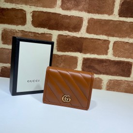 Gucci GG Marmont card case wallet brown 466492