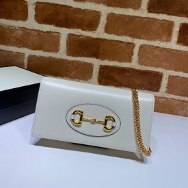 Gucci Horsebit 1955 wallet with chain white 621892