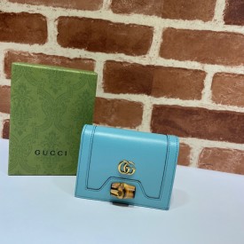 Gucci Diana card case wallet ‎658244 light blue