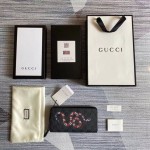 Gucci Snake print leather zip around wallet 451273