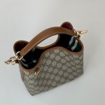 GUCCI GG Emblem mini bucket bag 815118 beige brown