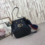 Gucci GG Marmont quilted leather bucket bag black 476674