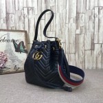 Gucci GG Marmont quilted leather bucket bag black 476674