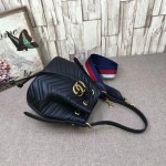 Gucci GG Marmont quilted leather bucket bag black 476674