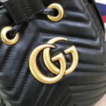 Gucci GG Marmont quilted leather bucket bag black 476674