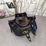 Gucci GG Marmont quilted leather bucket bag black 476674