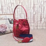 Gucci GG Marmont quilted leather bucket bag red 476674