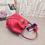 Gucci GG Marmont quilted leather bucket bag red 476674