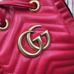 Gucci GG Marmont quilted leather bucket bag red 476674