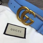 Gucci Leather belt with Double G buckle blue 400593