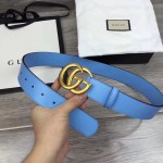 Gucci Leather belt with Double G buckle blue 400593