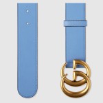 Gucci Leather belt with Double G buckle blue 400593