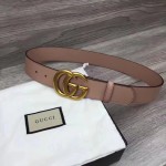 Gucci Leather belt with Double G buckle pink 400593