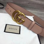 Gucci Leather belt with Double G buckle pink 400593