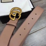 Gucci Leather belt with Double G buckle pink 400593