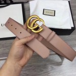 Gucci Leather belt with Double G buckle pink 400593