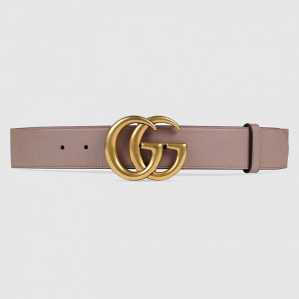 Gucci Leather belt with Double G buckle pink 400593