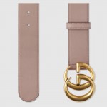 Gucci Leather belt with Double G buckle pink 400593