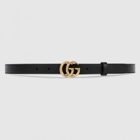 Gucci Leather belt with Double G buckle 409417