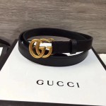 Gucci Leather belt with Double G buckle 409417