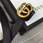 Gucci Leather belt with Double G buckle 409417