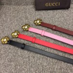 Gucci Leather belt with metal flower 431438